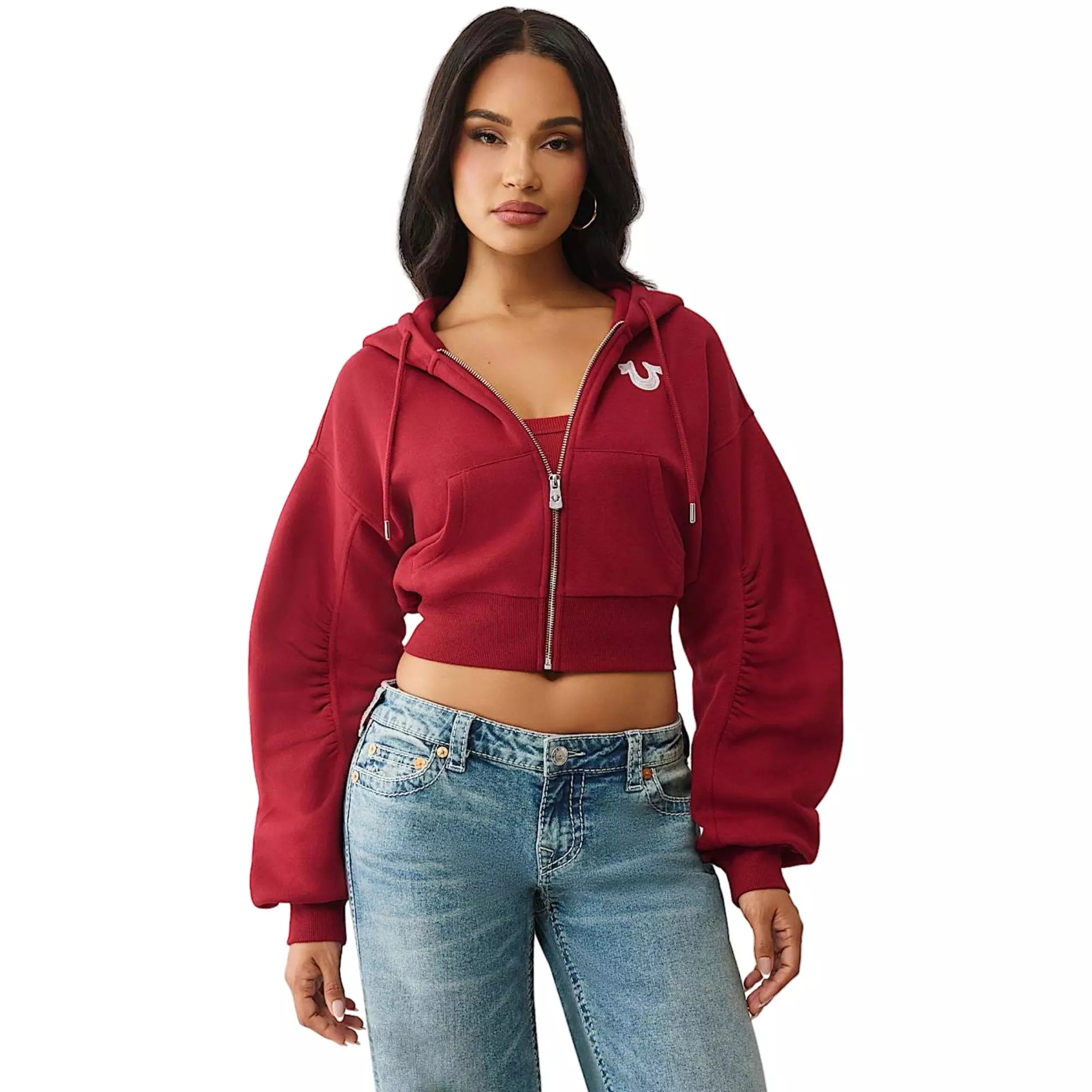 True Religion Buddha Ruched Full-Zip Jacket | Hibbett